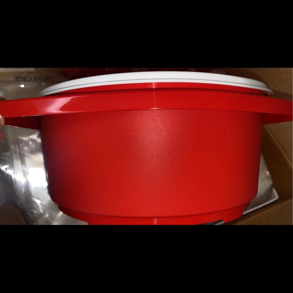 Red tortilla tupperware container
